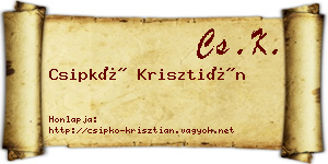 Csipkó Krisztián névjegykártya